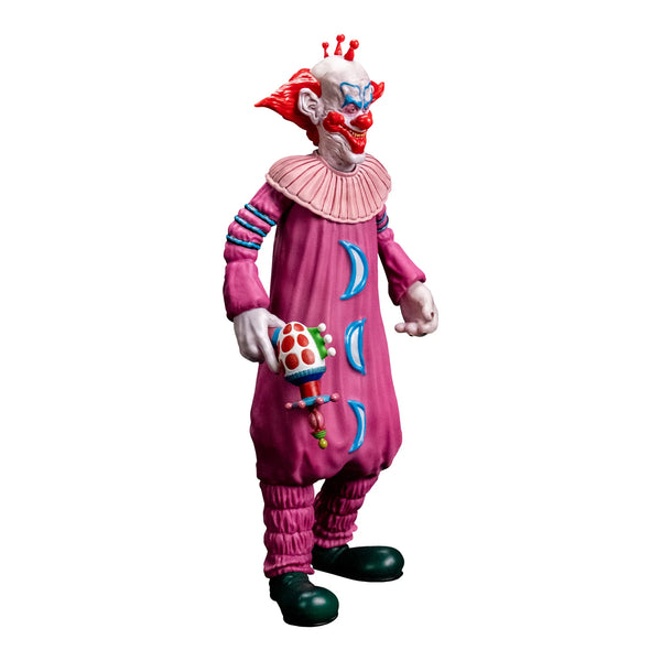 Killer Klowns from Outer Space Slim 8" Collector's Action Figure Collectible Toy  in pink clown suit holding cotton candy gun right side view