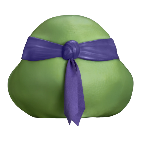 Teenage Mutant Ninja Turtles Donatello Vinyl Costume Mask features a vinyl sculpt in rich turtle‑green back view