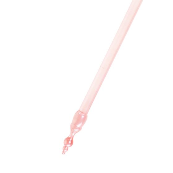 Handle from the Wizard of Oz Wicked Glinda the Good Witch Wand and Tiara Costume Prop Accessory Set Featuring a light pink plastic tiara designed with swirling circular patterns and starburst accents, this accessory includes embedded clear gem details placed throughout the design for added decoration. The set also includes a matching pink wand with a slim shaft and a sculpted starburst topper composed of multiple rounded points, finished with small gem-like accents at the center and tip.