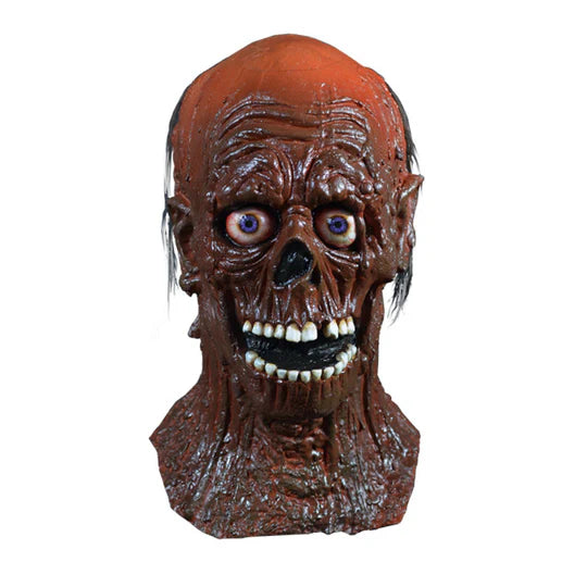 The Return of the Living Dead Tarman Costume Mask depicting slick, decomposed skin texture, sunken cheekbones, creepy open mouth, and glassy, bulging eyes, front view