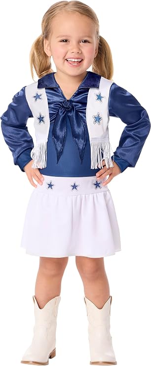 Toddler Girls Deluxe Dallas Cowboys Cheerleader Costume Dress