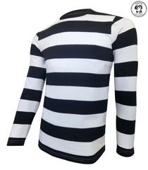Mens Black & White Striped T-Shirt Costume