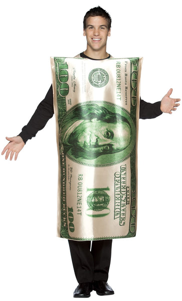 Adults $100 Bill Costume - HalloweenCostumes4U.com - Adult Costumes