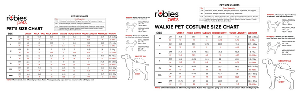 Rubies Pets Size Chart - HalloweenCostumes4U.com