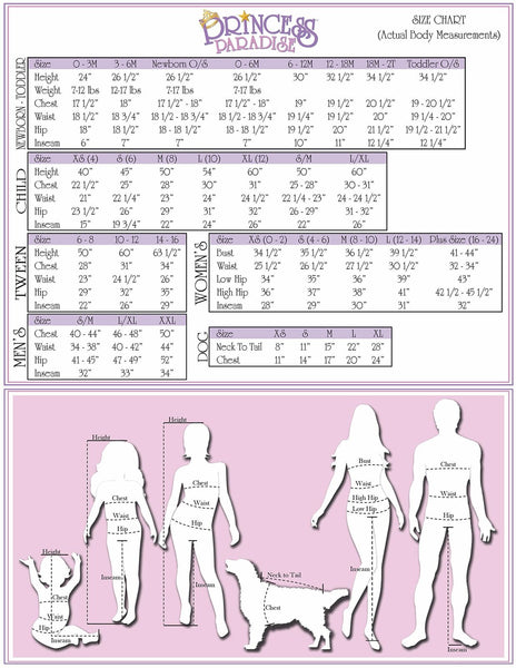 Rubies Costumes Forum Novelties Size Chart - HalloweenCostumes4U.com