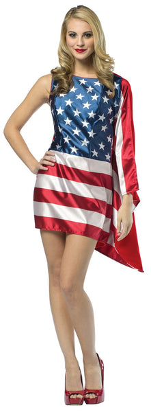 Womens USA Flag Dress Costume - HalloweenCostumes4U.com - Adult Costumes