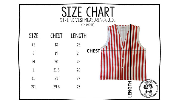 Adults Red & White Striped Vest