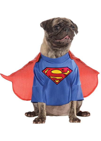 Pets DC Universe Superman Shirt & Cape Costume - Rubies Costumes & Accessories - HalloweenCostumes4U.com - Pet Costumes & Accessories