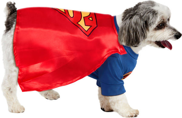 Pets DC Universe Superman Shirt & Cape Costume - Rubies Costumes & Accessories - HalloweenCostumes4U.com - Pet Costumes & Accessories