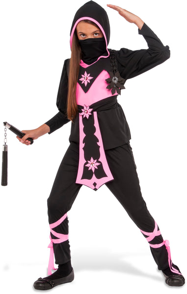 Girls Pink Crystal Ninja Costume