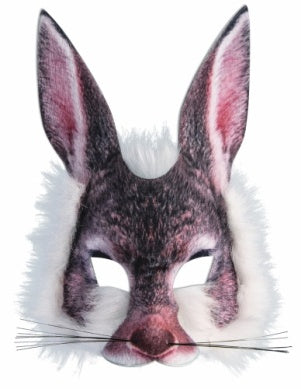 Gray Bunny Rabbit Face Mask Costume Accessory - HalloweenCostumes4U.com - Costume Props & Accessories