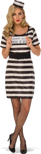 Costume de prisonnière rayé pour femme