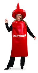 Disfraz de botella de ketchup para adultos