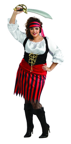 Womens Plus Size Pirate Girl Costume - HalloweenCostumes4U.com - Adult Costumes