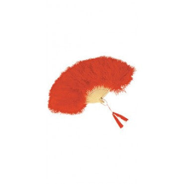 Red Marabou Feather Fan - Rubies Costumes & Accessories - HalloweenCostumes4U.com - Accessories