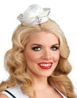 White/Silver Mini Sailor Hat - Rubies Costumes & Accessories - HalloweenCostumes4U.com - Accessories