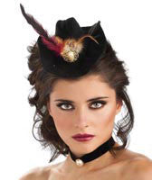 Mini Cowgirl Hat with Feather - Rubies Costumes & Accessories - HalloweenCostumes4U.com - Accessories