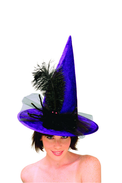 Spider Witch Hat - Various Colors - HalloweenCostumes4U.com - Costume Props & Accessories