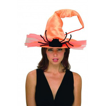 Orange Satin Spider Witch Hat - Rubies Costumes & Accessories - HalloweenCostumes4U.com - Accessories