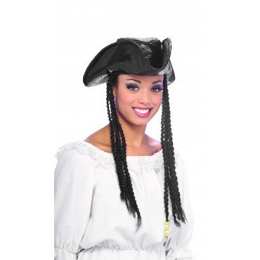 Pirate Hat with Braids - Rubies Costumes & Accessories - HalloweenCostumes4U.com - Accessories