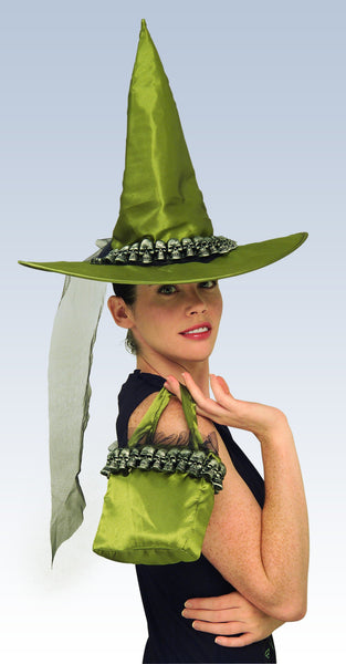 Skull Witch Hat and Handbag - Various Colors - HalloweenCostumes4U.com - Costume Props & Accessories