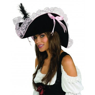 Pink Lace Pirate Hat - Rubies Costumes & Accessories - HalloweenCostumes4U.com - Accessories