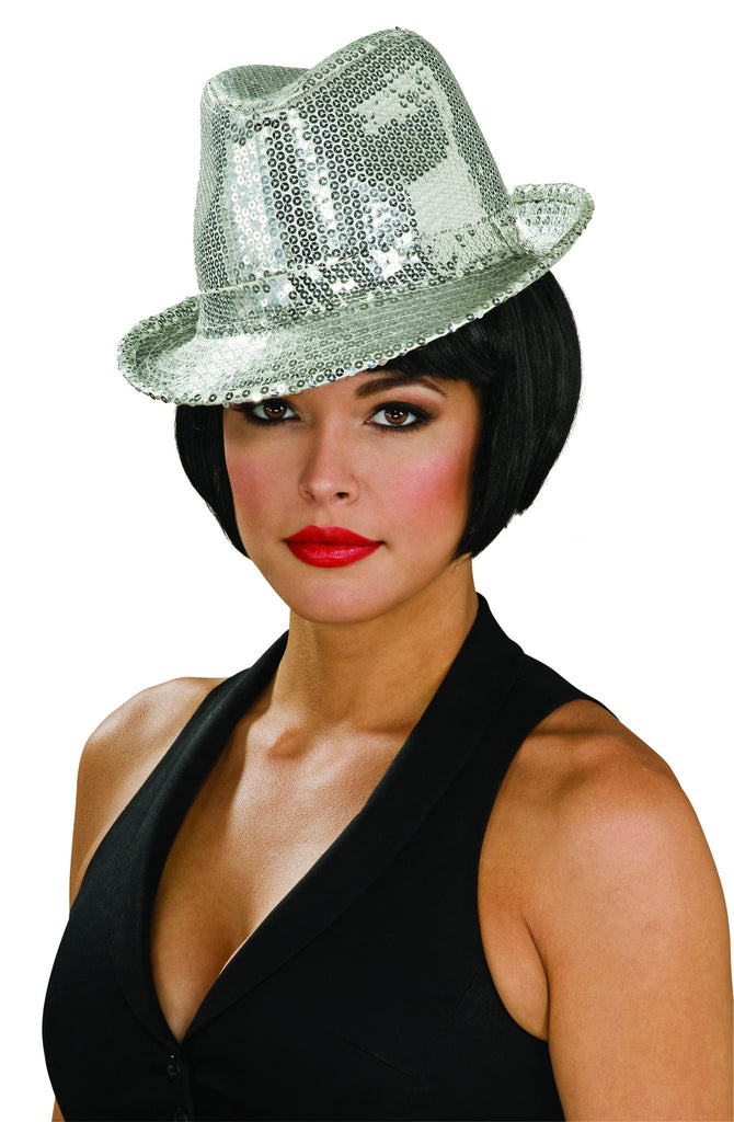 Silver Sequin Fedora - Rubies Costumes & Accessories - HalloweenCostumes4U.com - Accessories