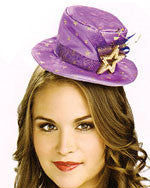 Purple with Gold Starts Mini Top Hat - Rubies Costumes & Accessories - HalloweenCostumes4U.com - Accessories