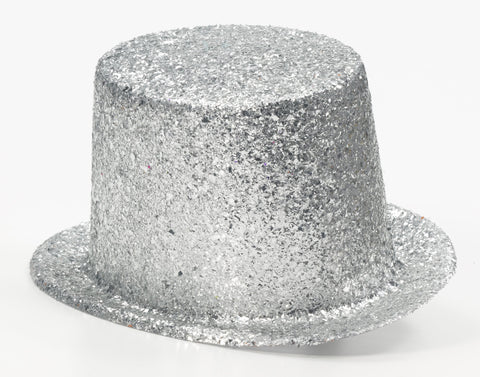 Costume Hats Silver Glitter Top Hats - Rubies Costumes & Accessories - HalloweenCostumes4U.com - Accessories