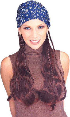 Pirate Wig with Bandanna - Various Colors - HalloweenCostumes4U.com - Accessories - 3