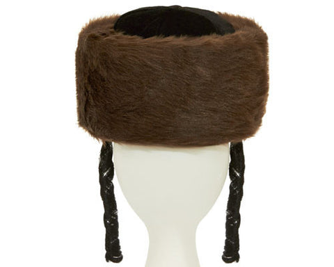 Tall Jewish Shtreimel w/ Side Locks - Brown or White - Dress Up America Costumes & Accessories - HalloweenCostumes4U.com - Accessories