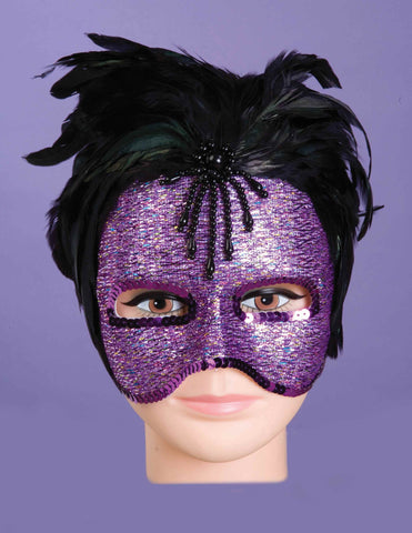 Feather Masks Purple Glitter Eye Mask - Rubies Costumes & Accessories - HalloweenCostumes4U.com - Accessories