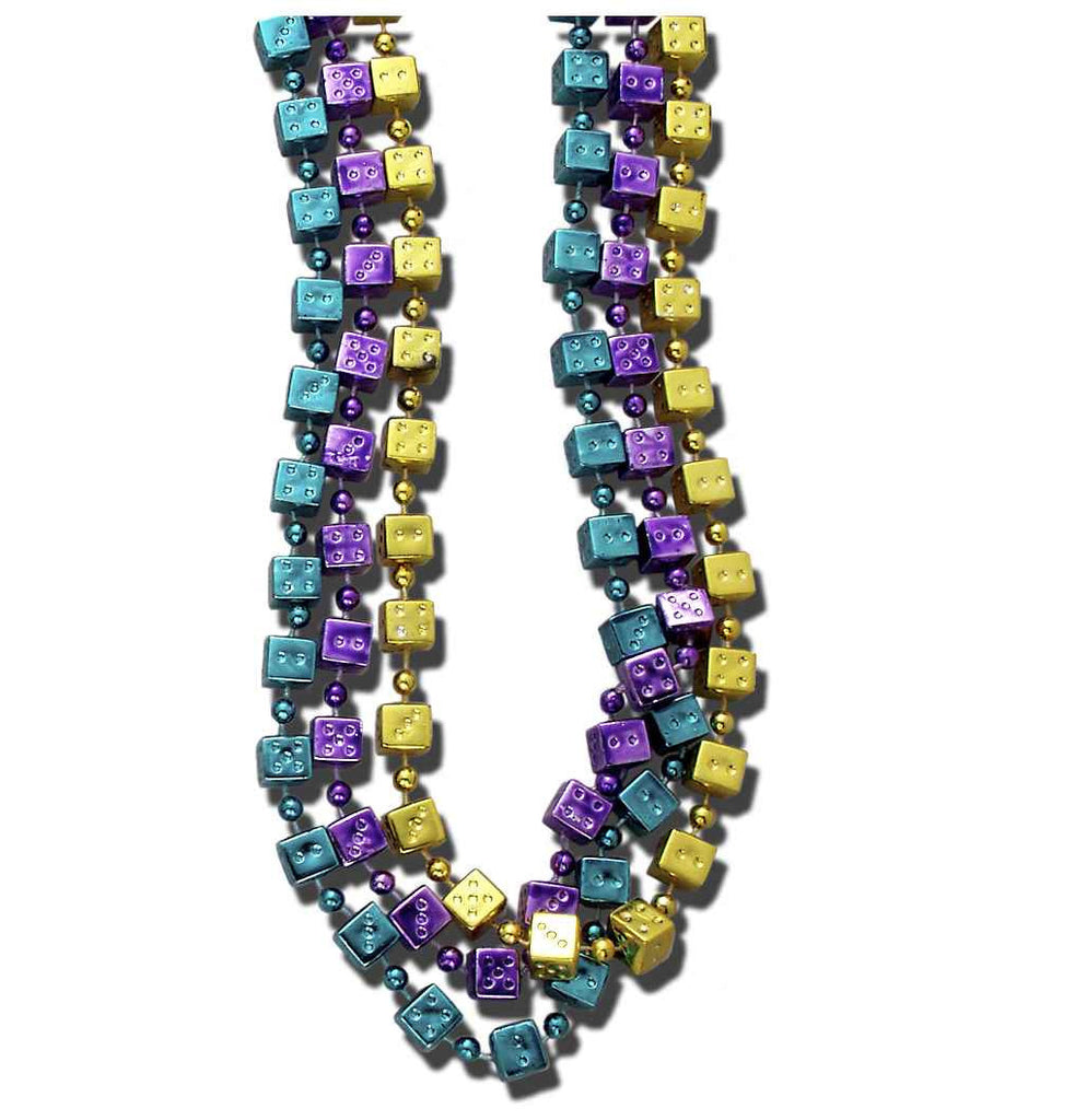Mardi Gras Beads One Dozen Mardi Gras Dice Beads - Rubies Costumes & Accessories - HalloweenCostumes4U.com - Accessories