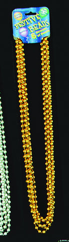 Mardi Gras Beads One Dozen Gold 33 inch Mardi Gras Beads - HalloweenCostumes4U.com - Holidays