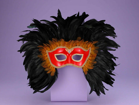 Costume Masks Red/Black Feather Mask - Rubies Costumes & Accessories - HalloweenCostumes4U.com - Accessories