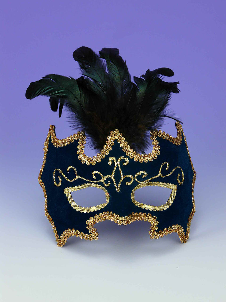 Masquerade Masks Blue/Gold Masks - Rubies Costumes & Accessories - HalloweenCostumes4U.com - Accessories