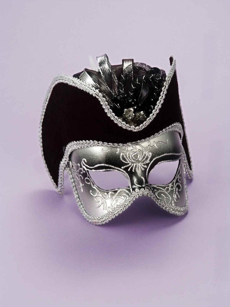 Retro Pastiche Eyemask Black and Silver - Rubies Costumes & Accessories - HalloweenCostumes4U.com - Accessories