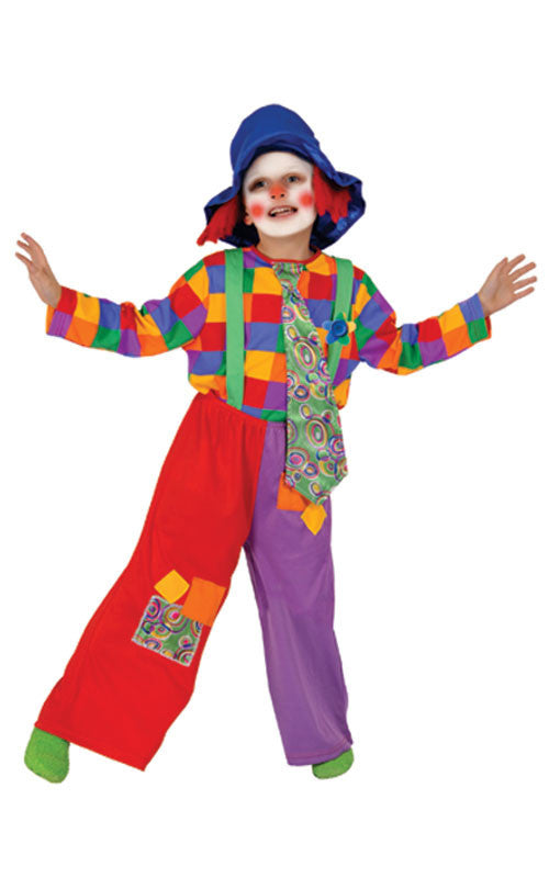 Kids/Toddlers Colorful Clown Costume - Dress Up America Costumes & Accessories - HalloweenCostumes4U.com - Kids Costumes