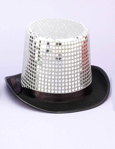 Costume Top Hats Silver Sequin Costume Hat - Rubies Costumes & Accessories - HalloweenCostumes4U.com - Accessories