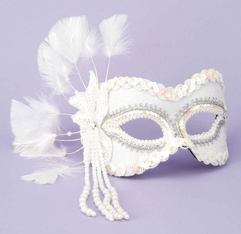 Costume Masks White Venetian Eye Masks - Rubies Costumes & Accessories - HalloweenCostumes4U.com - Accessories