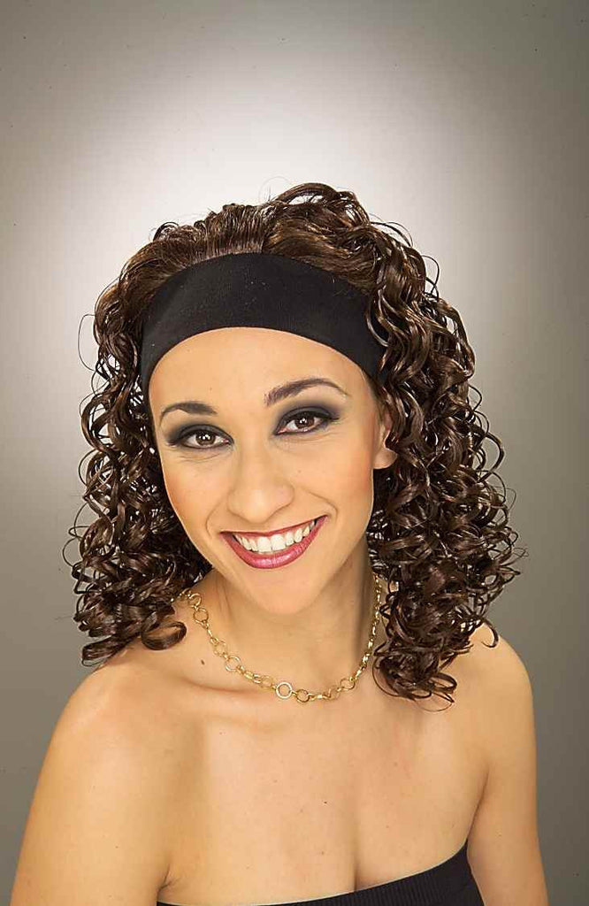 Costume Wigs Brown Curly Wig w/Headband - Rubies Costumes & Accessories - HalloweenCostumes4U.com - Accessories