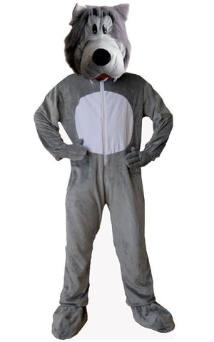 Adults Grey Wolf Mascot Costume - Dress Up America Costumes & Accessories - HalloweenCostumes4U.com - Adult Costumes