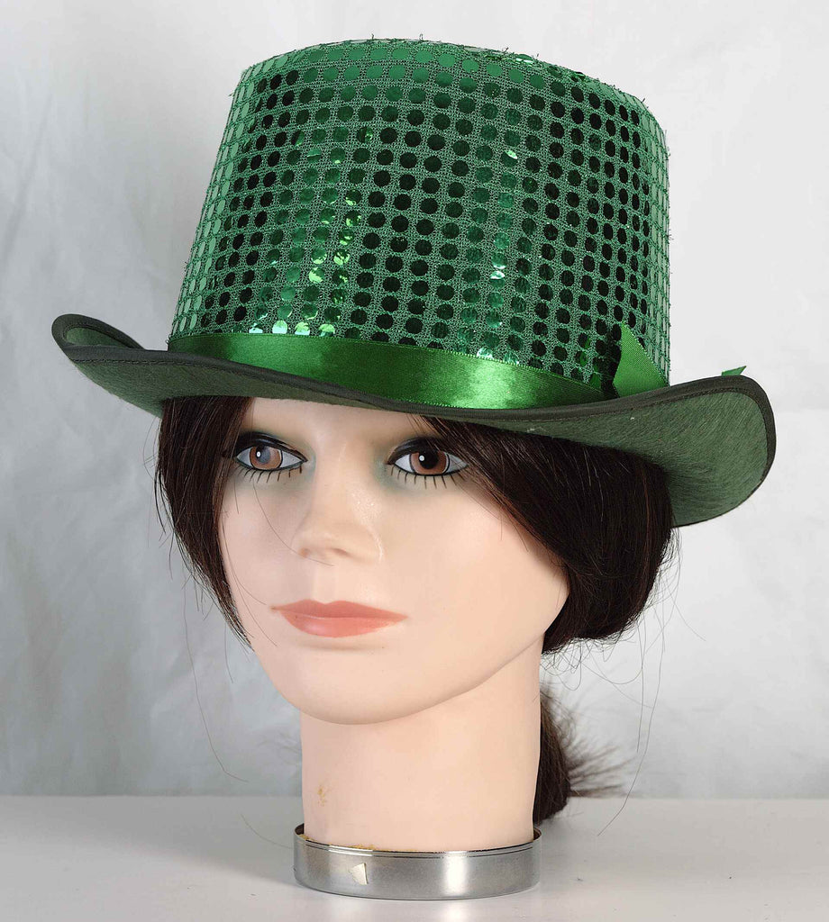 St Patricks Day Hats Green Sequin Top Hat - Rubies Costumes & Accessories - HalloweenCostumes4U.com - Accessories