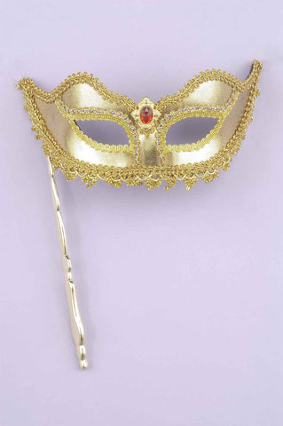 Costume Masks Gold Eye Mask on Stick - Rubies Costumes & Accessories - HalloweenCostumes4U.com - Accessories