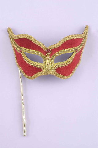 Costume Masks Red/Gold Costume Eye Mask on Stick - Rubies Costumes & Accessories - HalloweenCostumes4U.com - Accessories