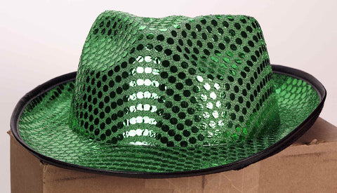 St Patricks Day Hats Green Sequin Fedora Hat - Rubies Costumes & Accessories - HalloweenCostumes4U.com - Accessories