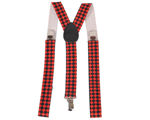 Orange Diamond Checkerboard Suspenders - Dress Up America Costumes & Accessories - HalloweenCostumes4U.com - Accessories