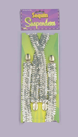 Sequin Suspenders-Silver - Rubies Costumes & Accessories - HalloweenCostumes4U.com - Accessories