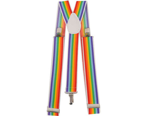Rainbow Stripe Suspenders - HalloweenCostumes4U.com - Costume Props & Accessories
