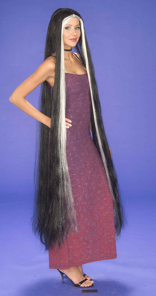 Halloween Wigs Super Long Godiva Wig Black/Grey - Rubies Costumes & Accessories - HalloweenCostumes4U.com - Accessories